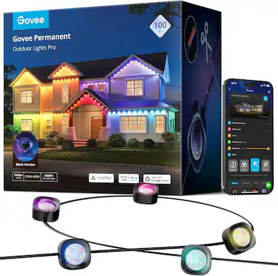 Govee - 100ft Black Permanent Outdoor String Lights Pro