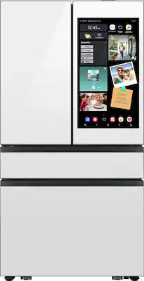 Samsung - Bespoke 23 cu. ft. Counter Depth 4-Door French Door Refrigerator with Family Hub 32" and AI Vision Inside