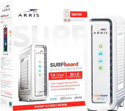 ARRIS - SURFboard SB6190 32 x 8 DOCSIS 3.0 Cable Modem