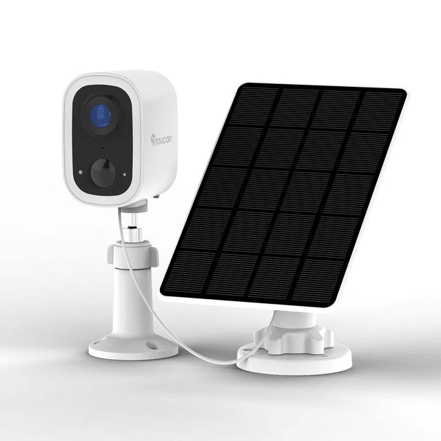 Front. Toucan - Wireless Security Camera S4 with Solar Charger Bundle - No Subscription Required - White.