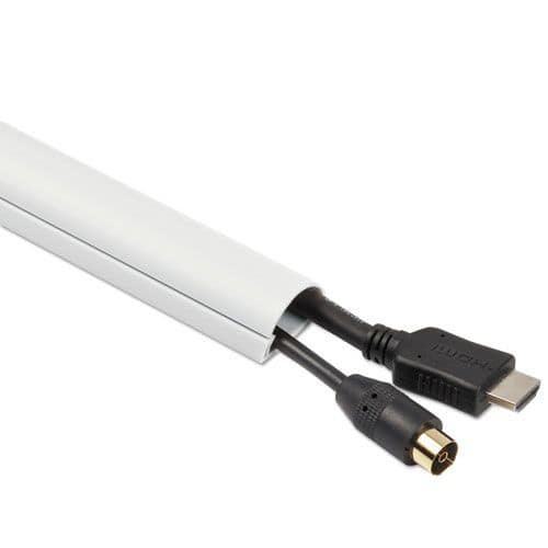 Front. D-Line - D-Line US/5FT3015W 60 in. x 1.25 in. x 0.5 in. Decorative Mini Cord Cover - White - White.