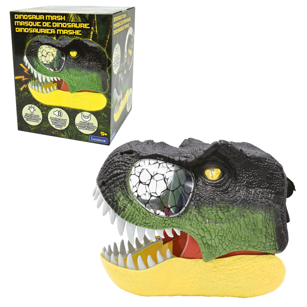 Lexibook - Realistic Dinosaur Mask with Sound and Light Effects