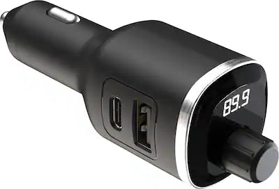 Scosche - BTFREQ Bluetooth FM Transmitter,Dual 12W USB-C and USB-A Charging Ports