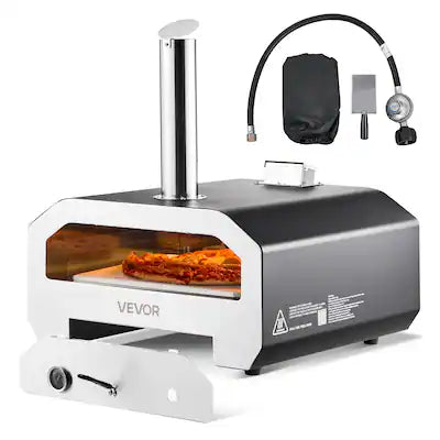 VEVOR - Dual Fuel Pizza Oven Outdoor, 16 in Wood Fire & Propane Gas Pizza Oven, Portable Pellet & Propane Pizza-Maker