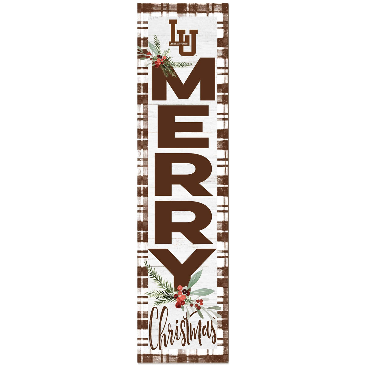 Jardine - Lehigh Mountain Hawks 12'' x 48'' Outdoor Christmas Leaner - White