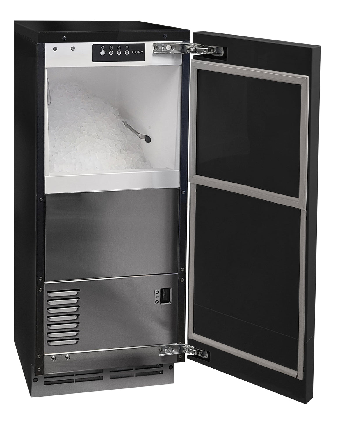U-Line - Nugget Ice 15” Pump, Concealed Soft Close Articulating Reversible Hinge, 20 minute clean cycle, Integrated Solid Door - Custom Panel Ready
