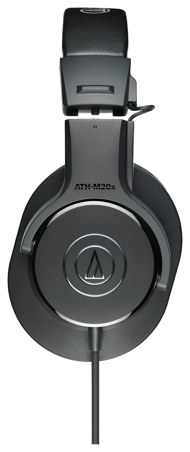 Front. Audio-Technica - ATH-M20x Monitor Headphones - Black.