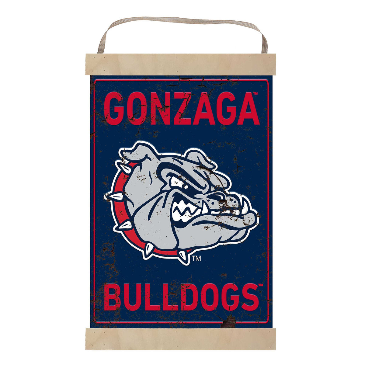 Jardine - Gonzaga Bulldogs Faux Rust Banner Sign - Navy