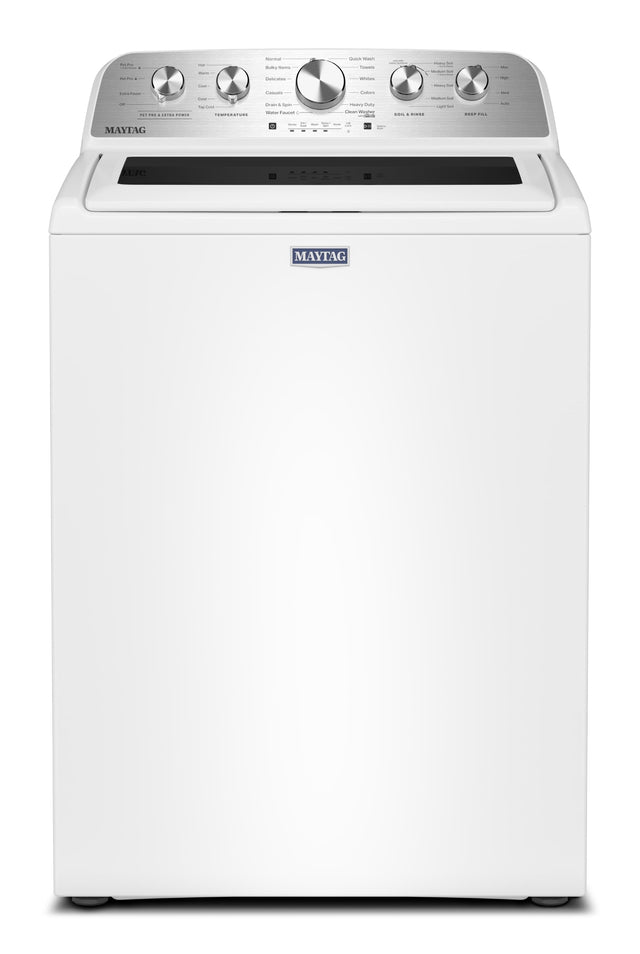 Maytag - 4.8 Cu. Ft. Top Load Impeller Washer with Quick Wash Cycle and Soft Close Glass Lid - White