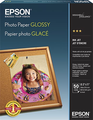 Front. Epson - Glossy Photo Paper - White.
