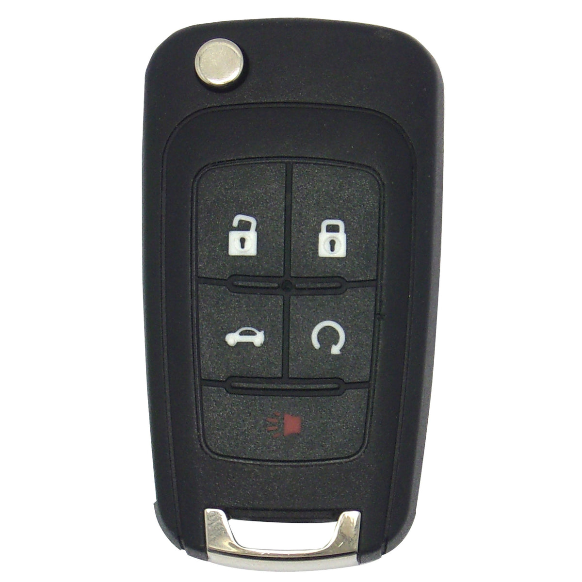 Car Keys Express - Flip Key Remote Replacement Case - GM 5 Button Shell Only; No Electronics - Black
