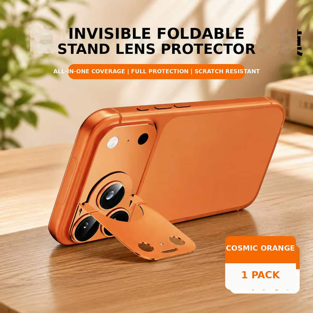 INVISIBLE FOLDABLE STAND LENS PROTECTOR  
ALL-IN-ONE COVERAGE | FULL PROTECTION | SCRATCH RESISTANT  

COSMIC ORANGE  
1 PACK