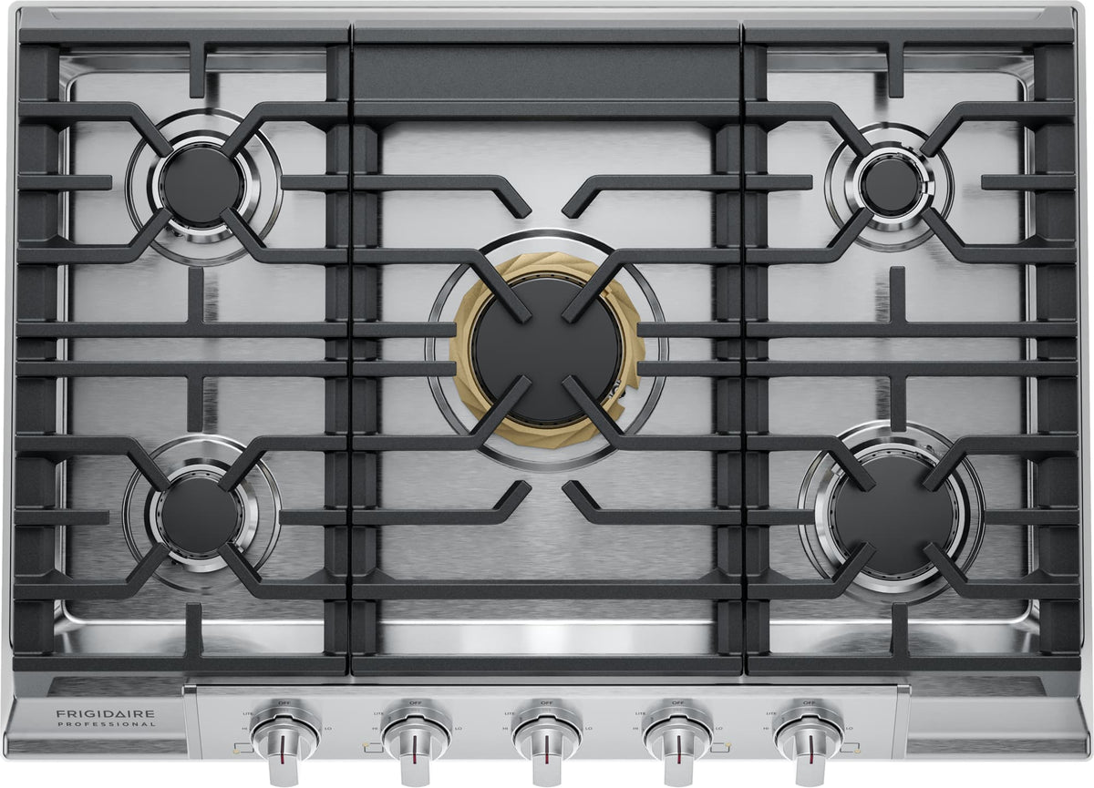 Frigidaire - 30 in. Wide 5 Burners Built-In Gas Cooktop - Stainless Steel