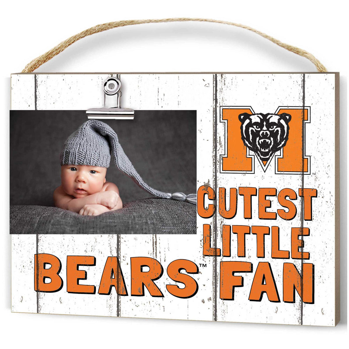 Jardine - Mercer Bears 16" x 22" Cutest Little Weathered Logo Frame - White