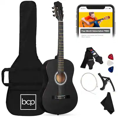 Best Choice Products - 38in Beginner Acoustic Guitar Starter Kit w/ Gig Bag, Strap, Extra Strings - Matte