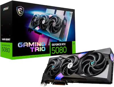 MSI - NVIDIA GeForce RTX 5080 16G GAMING TRIO OC 16GB GDDR7 PCI Express Gen 5 Graphics Card
