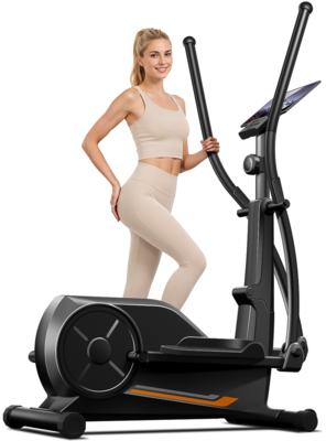 ROBORE - ET30 Elliptical Trainer Machine for Home Office-12" Stride, Heart Rate, 16 Levels Magnetic Drive, Cardio Machine, 350lbs