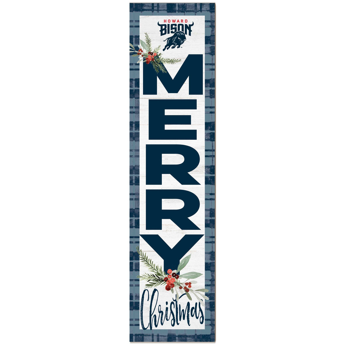 Jardine - Howard Bison 12'' x 48'' Outdoor Christmas Leaner - White