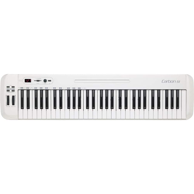 Front. Samson - Carbon 61-Key USB MIDI Keyboard Controller - White.