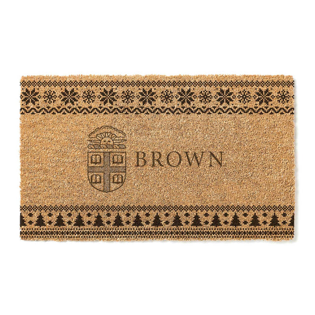 Front. Jardine - Brown Bears 18" x 30" Holiday Coir Doormat - Brown.