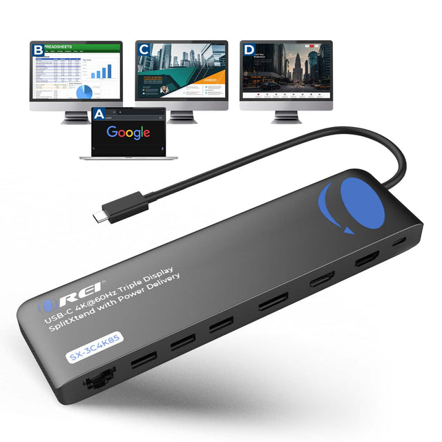 PREADSHEETS

B

C

D

A

Google

REI®
USB-C 4K@60Hz Triple Display SplitXtend with Power Delivery
SX-3C4K85