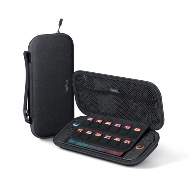 Front. Belkin - Travel Case for Nintendo Switch 2, Protect Against Scratches and Drops, Carrying Protective, Durable, Game Card Storage - Charcoal.