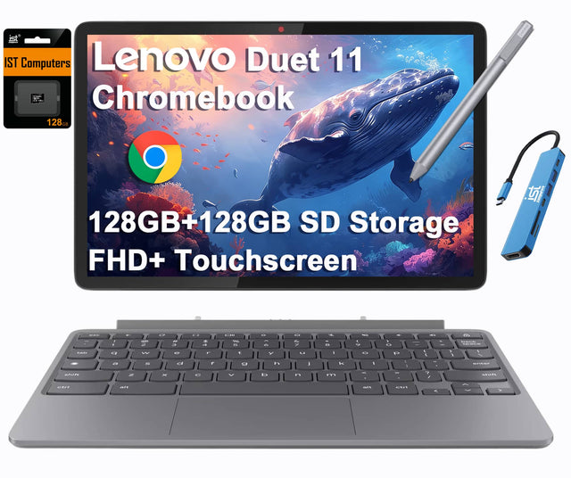 iSt IST Computers Lenovo Duet 11 Chromebook 128G 128GB+128GB SD Storage FHD+ Touchscreen