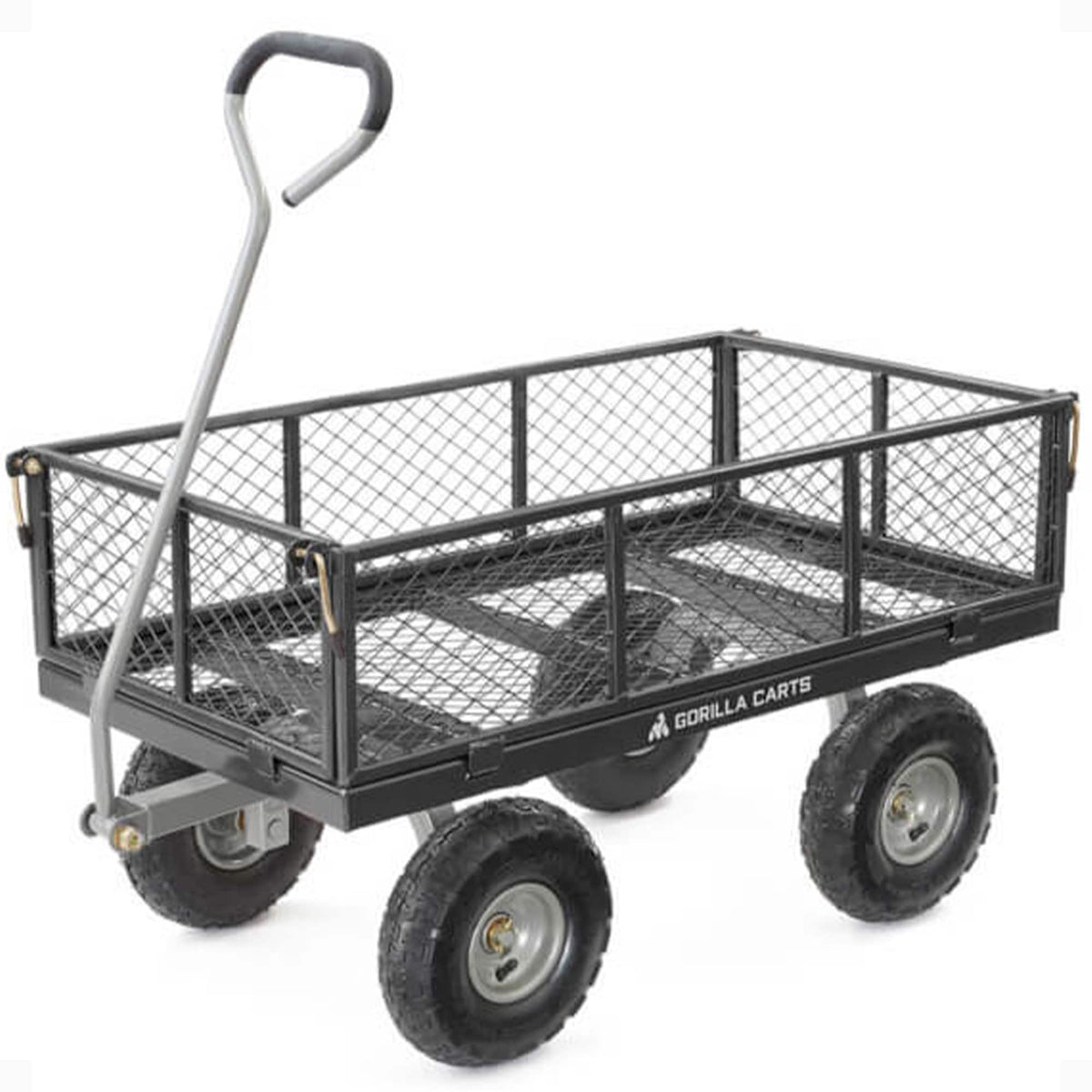 Gorilla Carts - Steel Utility Cart Garden Beach Wagon, 800 Pound Capacity, Black - Gray