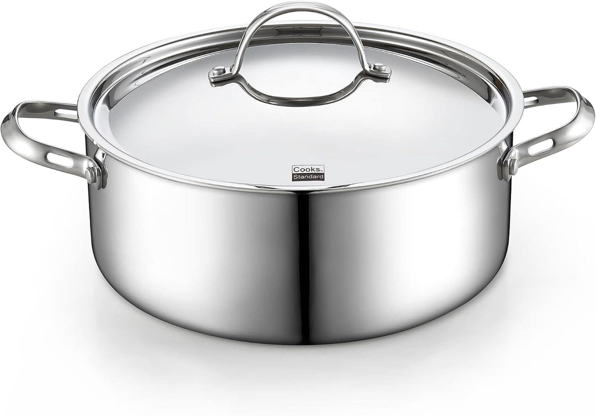 Cooks Standard - Multi-Ply Clad 7 Quart Stock Pot with lid, Dutch Oven - Stainless Steel