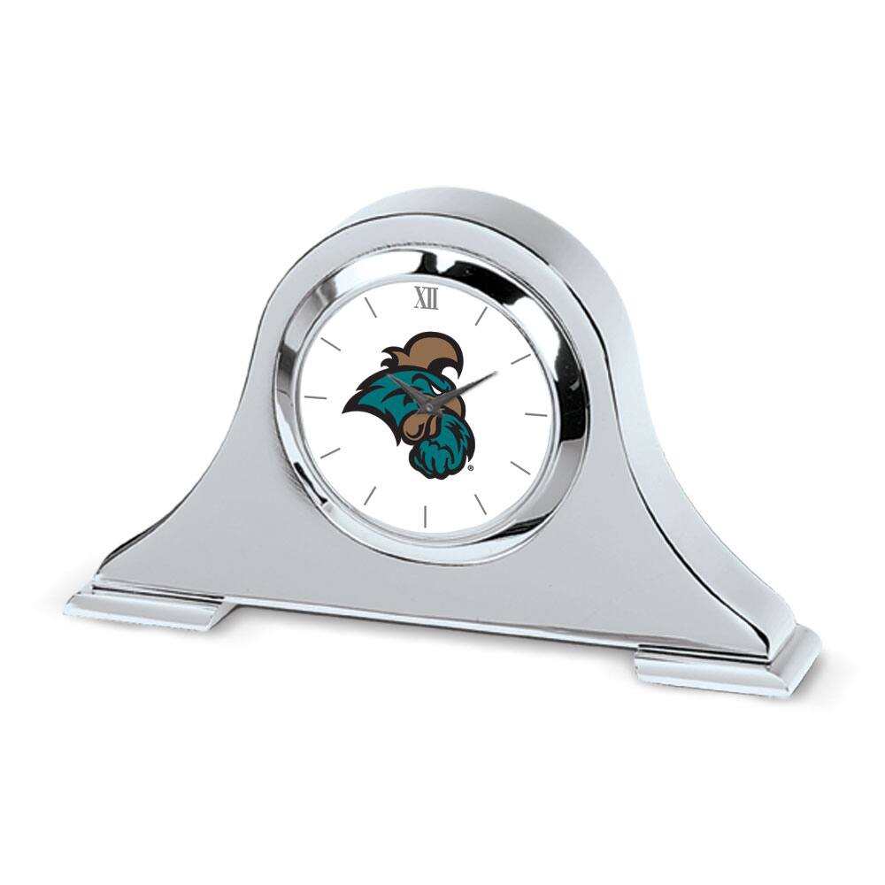 Jardine - Coastal Carolina Chanticleers Logo Napoleon Desk Clock - Silver