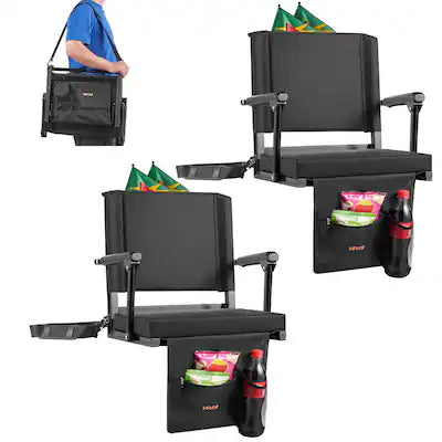 VEVOR - Stadium Seat, Portable Bleacher Seat with Armrest, Back Support and Thick Cushion, Bench Chair for Bleacher