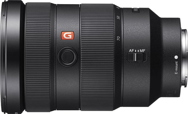 Front. Sony - G Master FE 24-70 mm F2.8 GM Full-Frame E-Mount Standard Zoom Lens - Black.