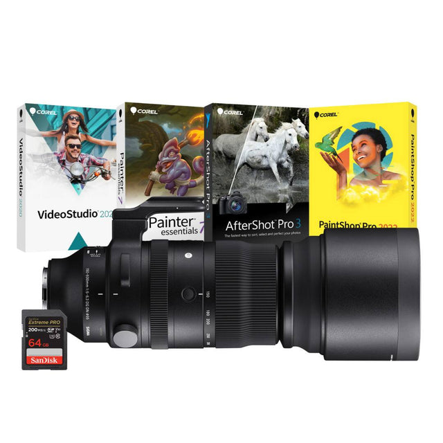 COREL VideoStudio 2020  
COREL Painter Essentials 7  
COREL AfterShot Pro 3  
COREL PaintShop Pro 2022  

Extreme PRO 200MB/s  
64GB  
SanDisk  

The fastest way to sort, edit and perfect your photos