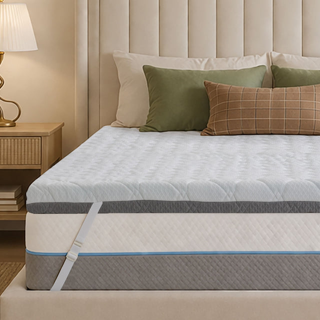 Front. Vipbear - 3 Inch Extra Firm Mattress Topper, Bed Topper with Washable Cover - 3 inch.