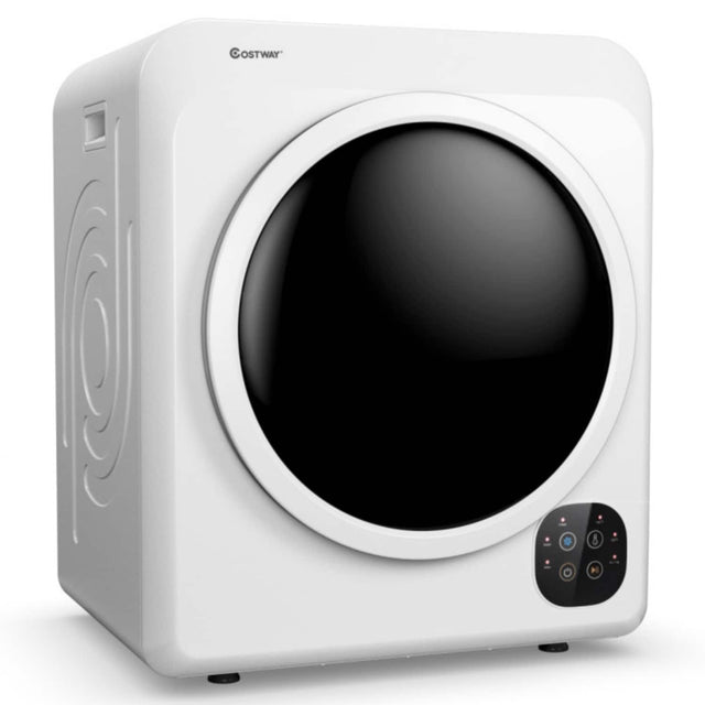 Front. LUCKY ONE - 1700W Portable Tumble Dryer 3.22 cu.ft with Stainless Steel Tub - Wall Mount Freestanding - White.