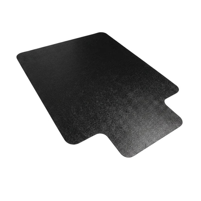 Front. Floortex - Black Vinyl Lipped Chair Mat for Hard Floor - 45" x 53" - Black.