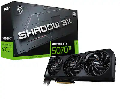 MSI - NVIDIA GeForce GeForce RTX 5070 TI 16G SHADOW 3X OC 16GB GDDR7 PCI Express Gen 5 Graphics Card