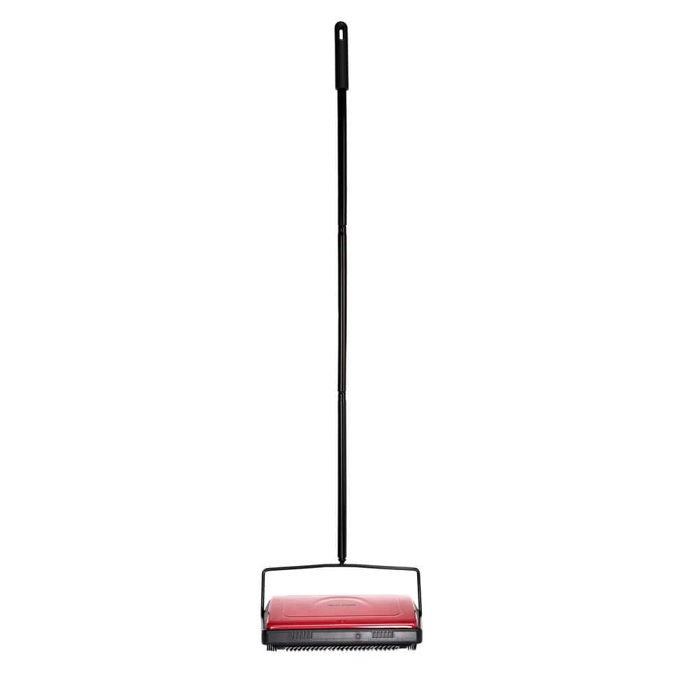 Alpine Industries - Manual Triple Brush Carpet and Floor Sweeper - Red