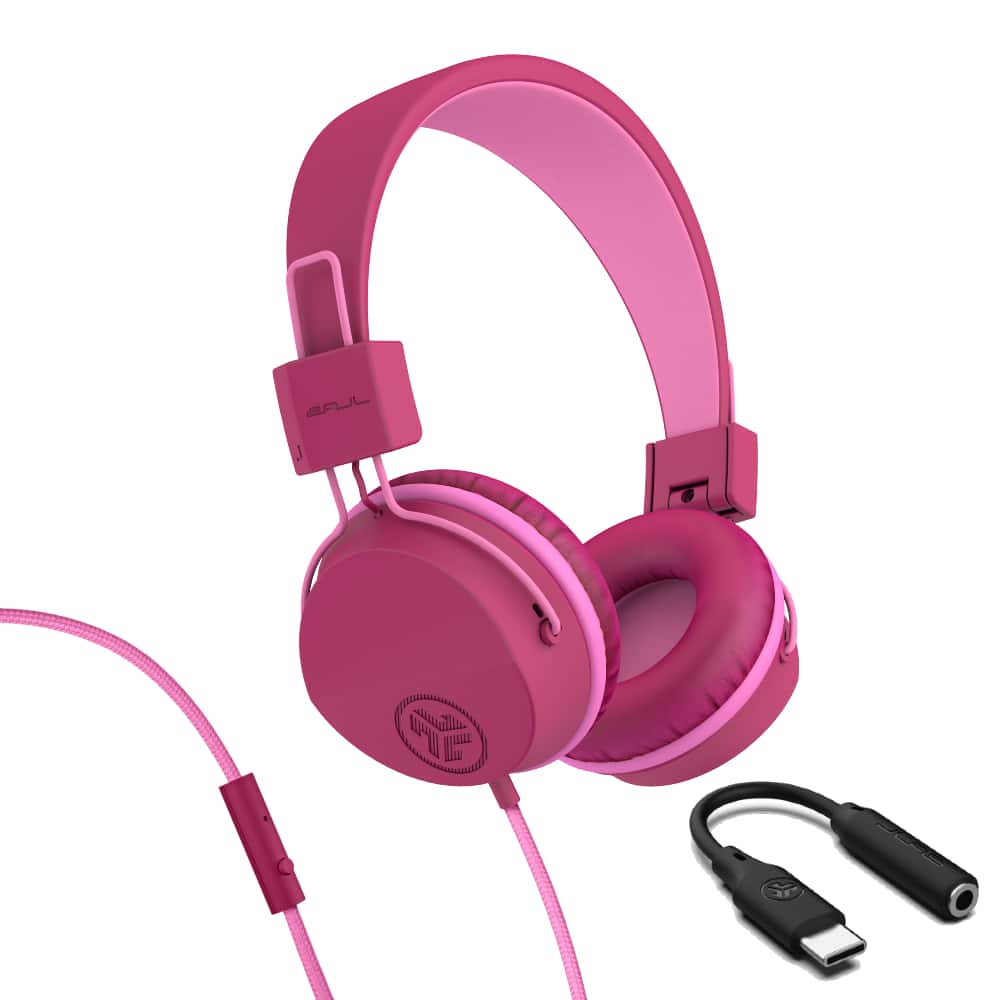 JLab - JBuddies Studio On-Ear Kids Wired Headphones - Dark Pink 2