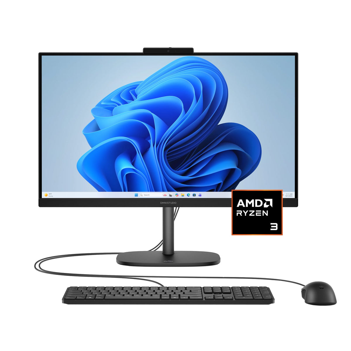 HP - OmniStudio 23.8" Full HD All-in-On - AMD Ryzen 3 30 - 8GB Memory - 512GB SSD - Jet Black