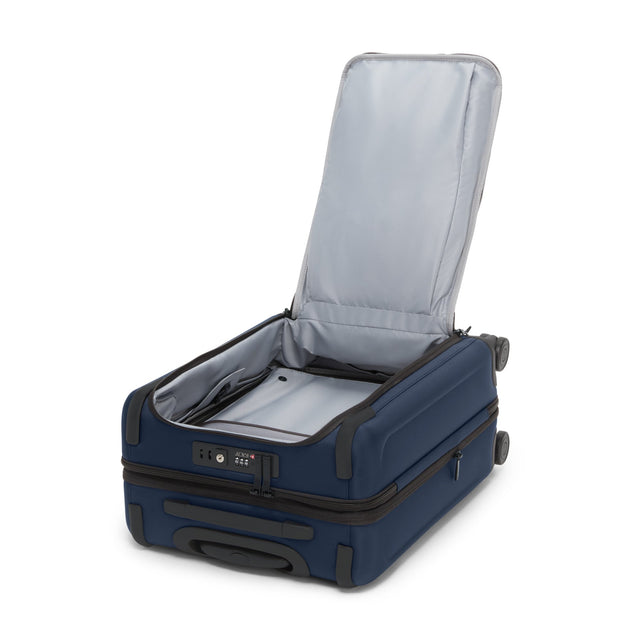 Angle. TUMI - Alpha Large  Dual 22" Expandable Spinner Carry-On Suitcase - Navy.