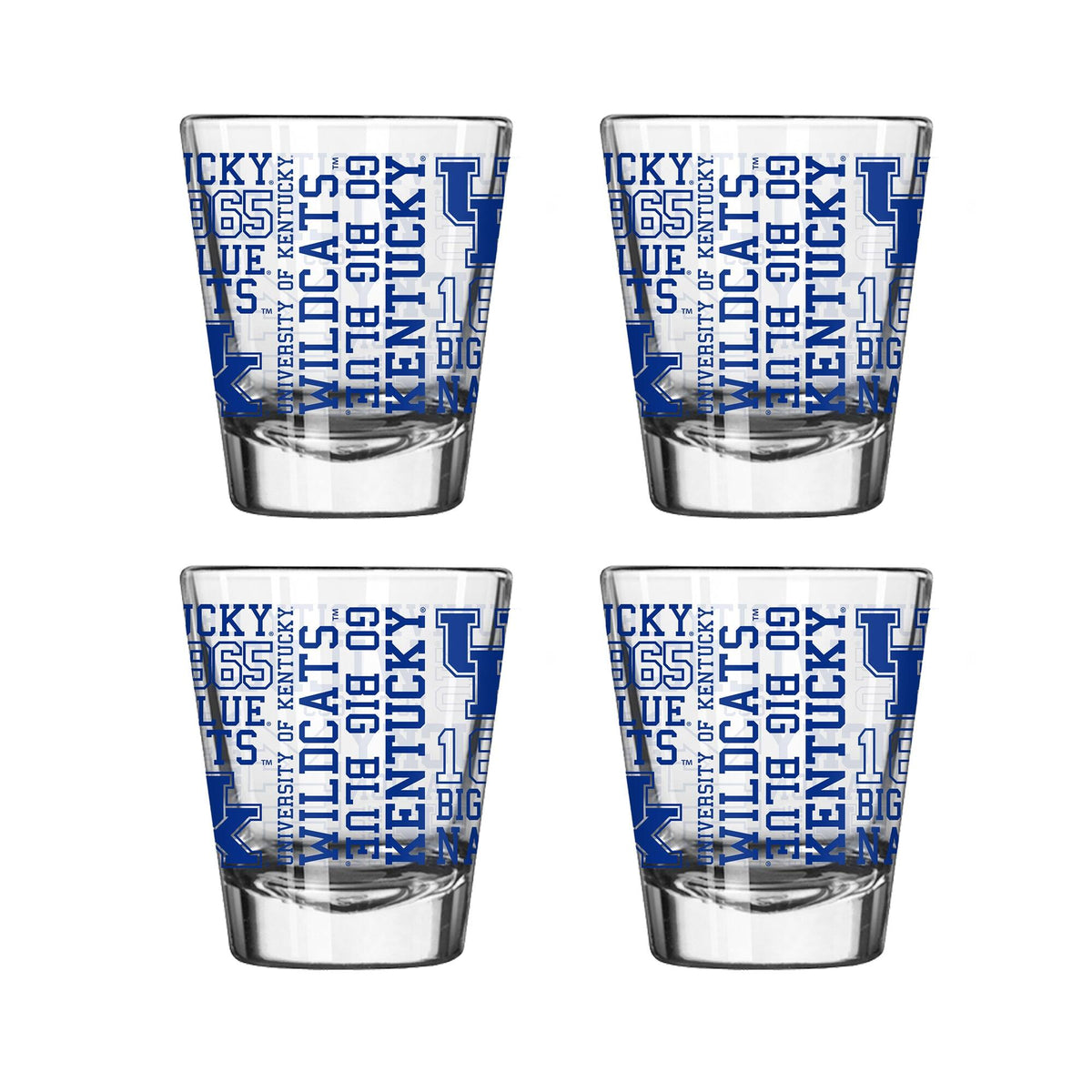 Logo Brands - Kentucky Wildcats 4-Pack 2oz. Shot Glass Set - Multicolor