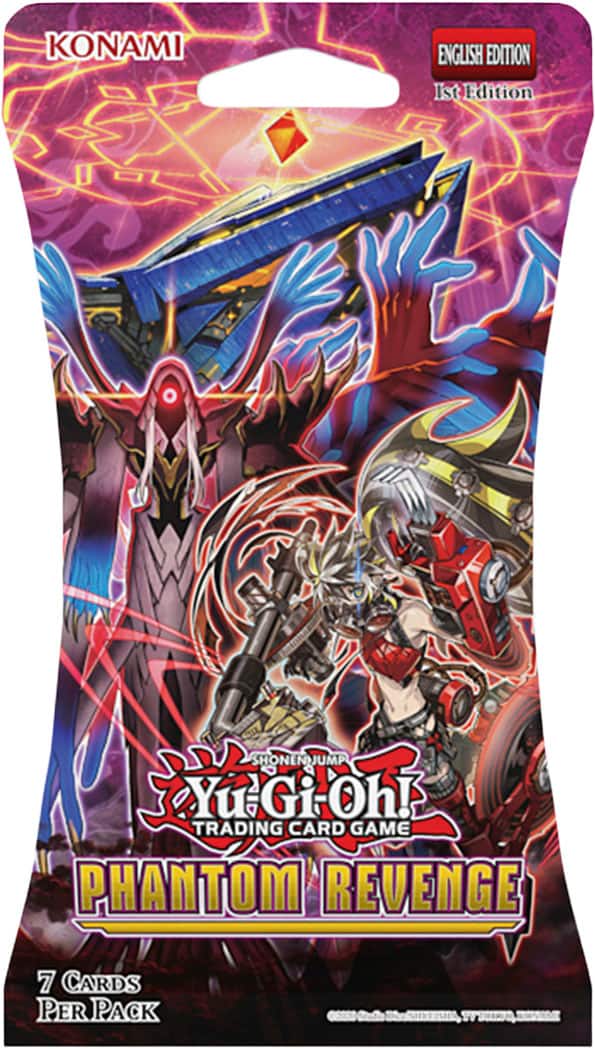 KONAMI  
ENGLISH EDITION  
1st Edition  
SHONEN JUMP  
Yu-Gi-Oh!  
TRADING CARD GAME  
PHANTOM REVENGE  
7 CARDS PER PACK