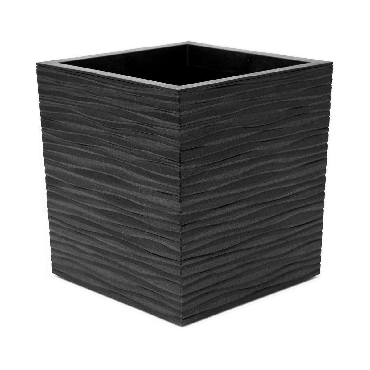 Tierra Verde - 14" Citadel Serenity Outdoor Planter, Self Watering Design - Black