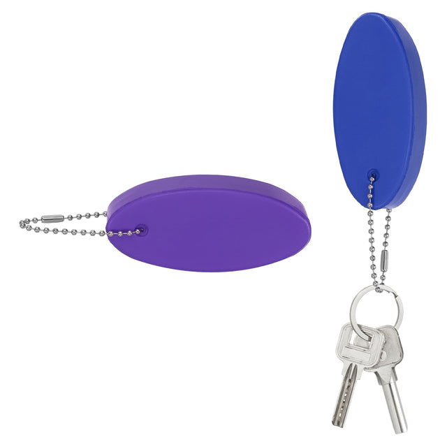 Front. Unique Bargains - Floating Keychain, Bright Color Key Float Keyring Holder Waterproof, 2pcs - Fits Boating/Fishing/Swimming/Water Sports - Blue, Purple.