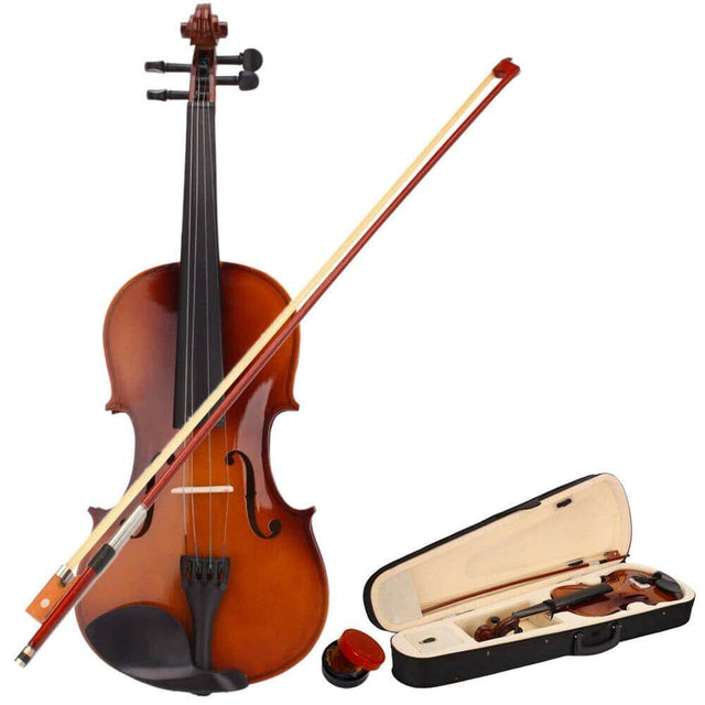 Front. Winado - New Music Profession Acoustic Violin 3/4 Full Size Natural  + Case + Rosin + Bow for Gift.