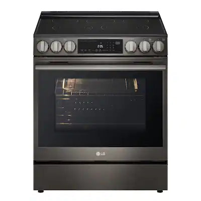 LG - 30-in Wide 6.3 Cu. Ft. Slide-In Electric True Convection Range with 5 Elements, InstaView and Premium Handle