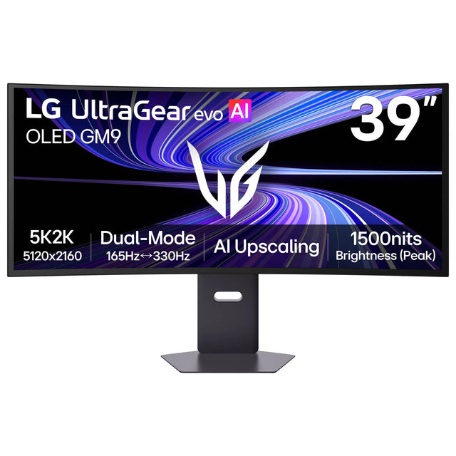 LG UltraGear evo AI OLED GM9  
39"  
5K2K  
Dual-Mode  
1500nits  
AI Upscaling  
5120x2160  
165Hz/330Hz  
Brightness (Peak)