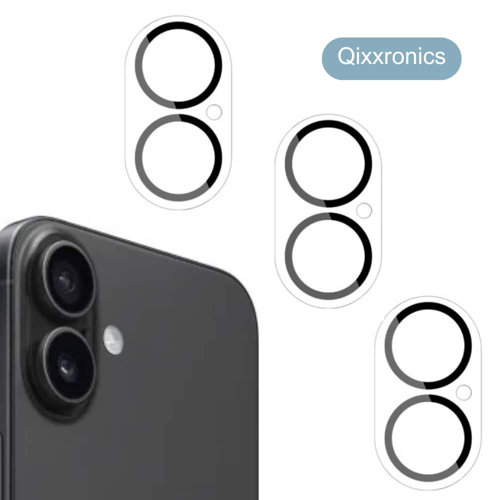 3PCS Qixxronics Camera Lens Protector Compatible with iPhone 17 Camera Lens Tempered Glass Protector [Night Circle] - Clear