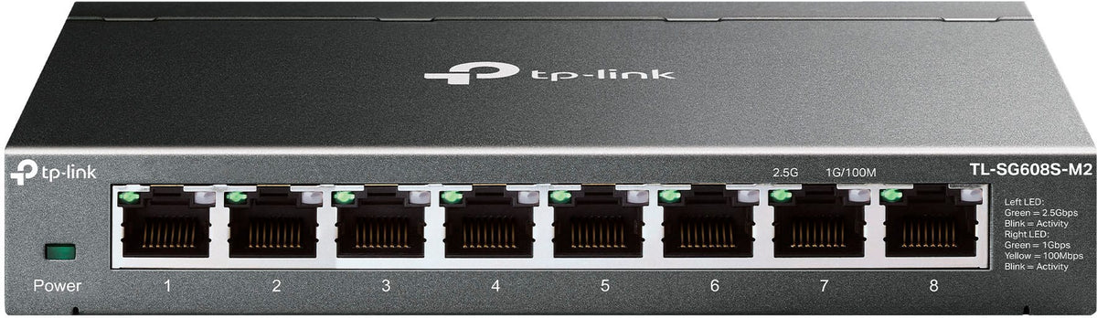 TP-Link - 8-Port 2.5G Multi-Gigabit Desktop Switch - Black